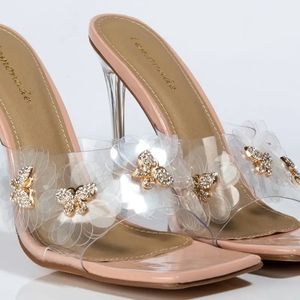 BUTTERFLIES PVC STILETTO HEEL MULE